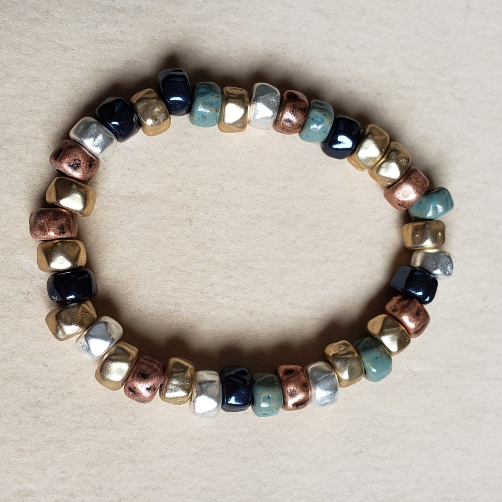 HEAVY beaded metallic outlet mall bracelet